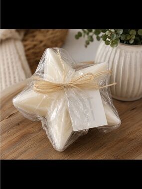 Large Ivory Star Pillar Candle | New Decorative Holiday Christmas Decor